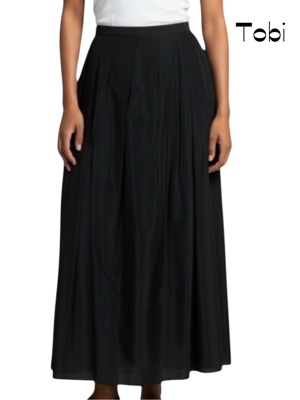 Toby Black Pleated Witchy WhimsiGoth Maxi Skirt NWOT Size 14